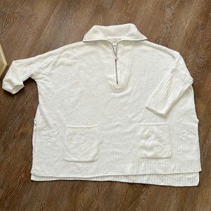 Barefoot Dreams CozyChic Lite Half-Zip Rolled Edge Tunic - oversized